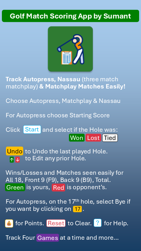 Golf Match App splash screen
